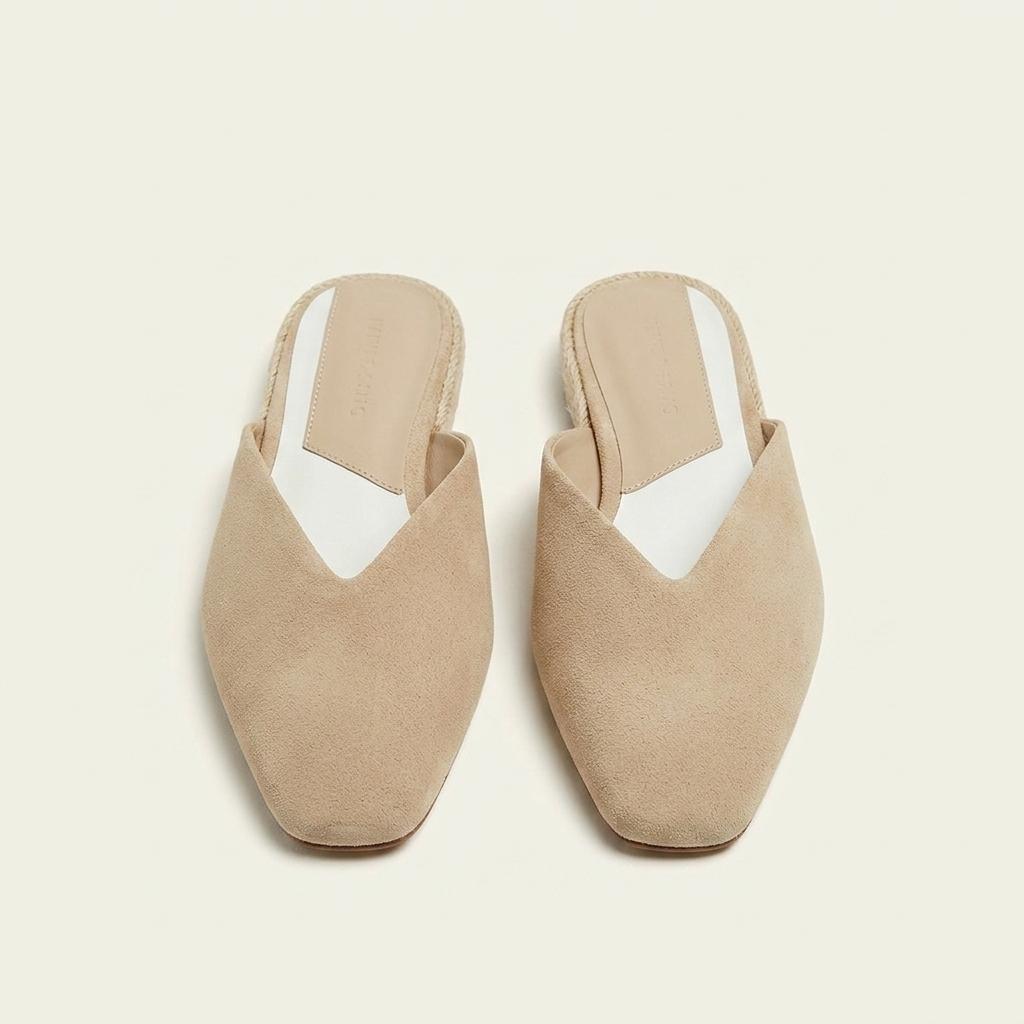 ZARA 자라 램스킨 베이지 뮬 36(230~235)