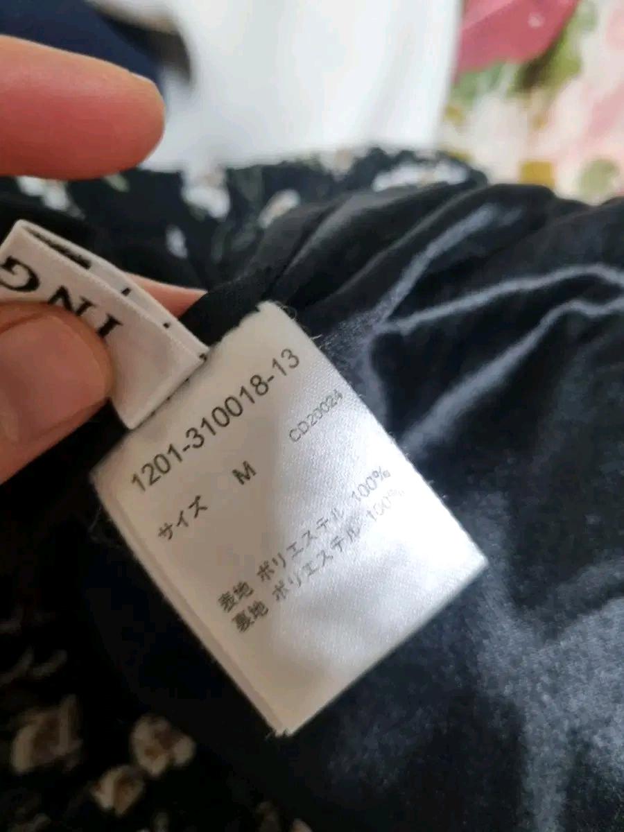 LS135 플라워 패턴 블랙 플리츠 롱 스커트 5