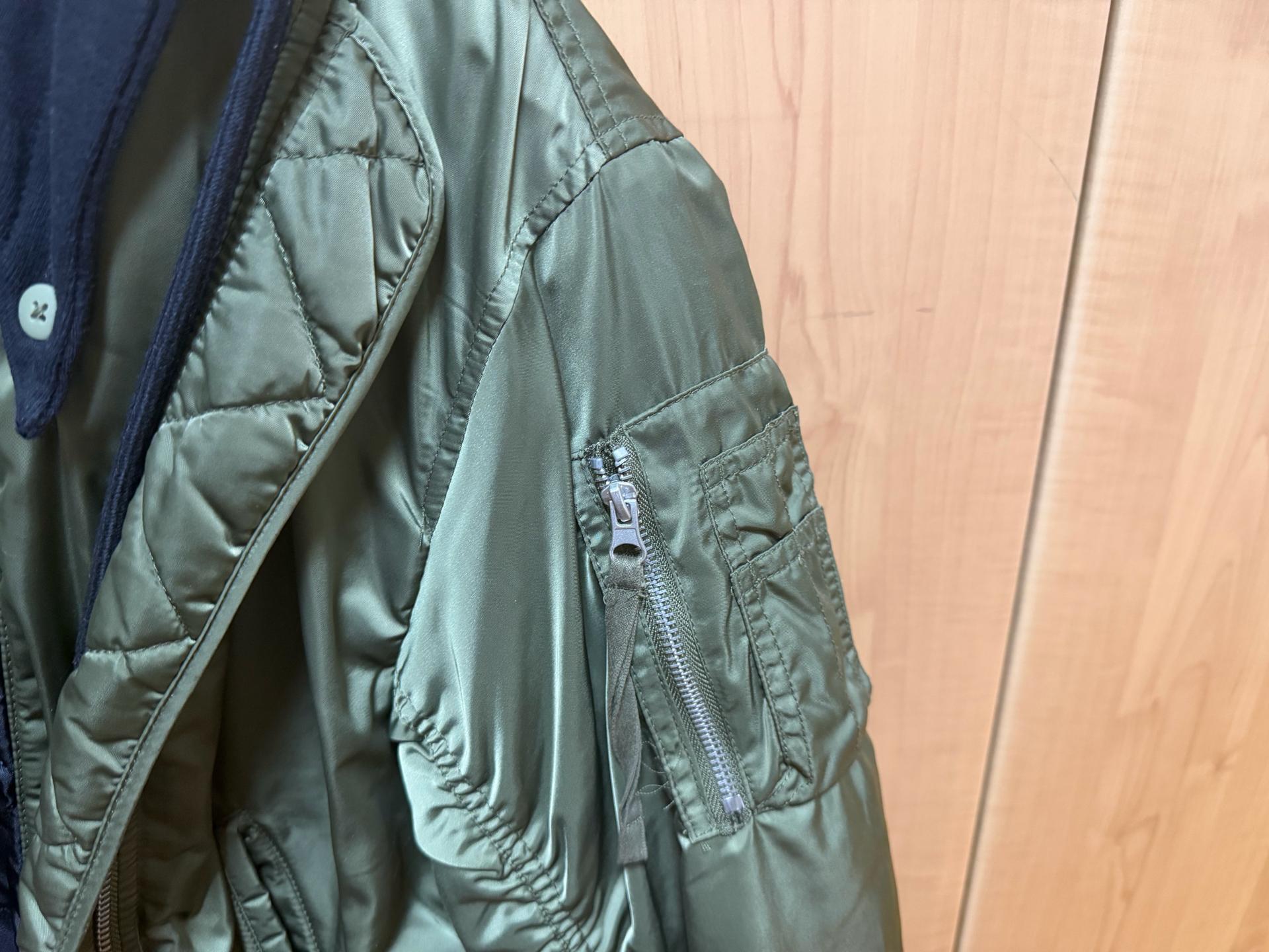 스파오 카키 후드 레이어드 항공점퍼 5