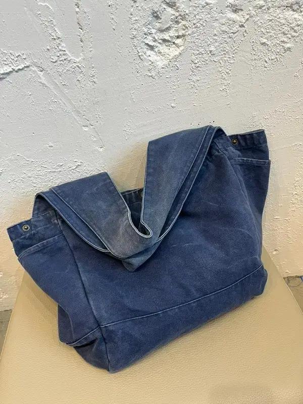빈티지 워싱 블루 숄더백 2