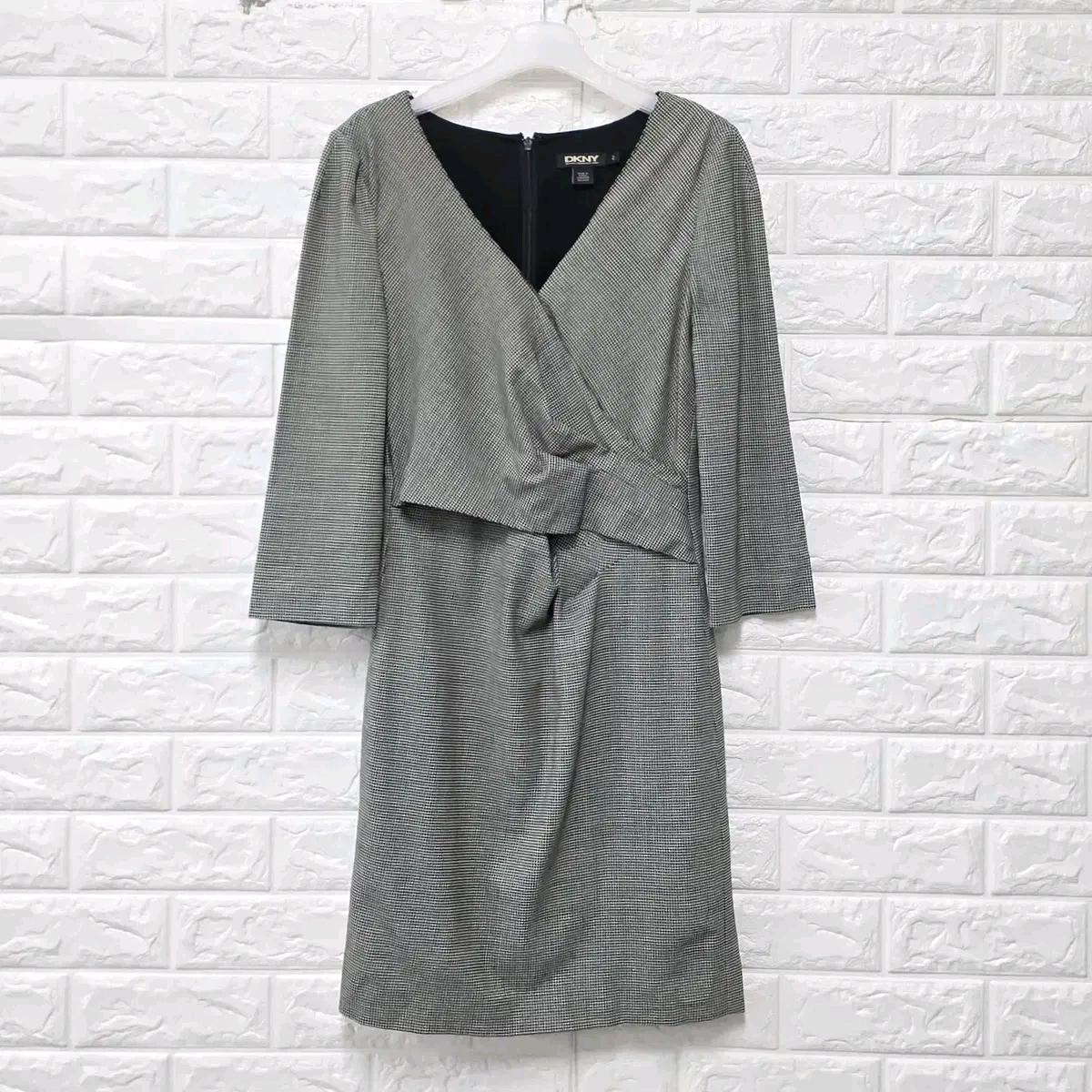 S DKNY 체크무늬 원피스 C444 2