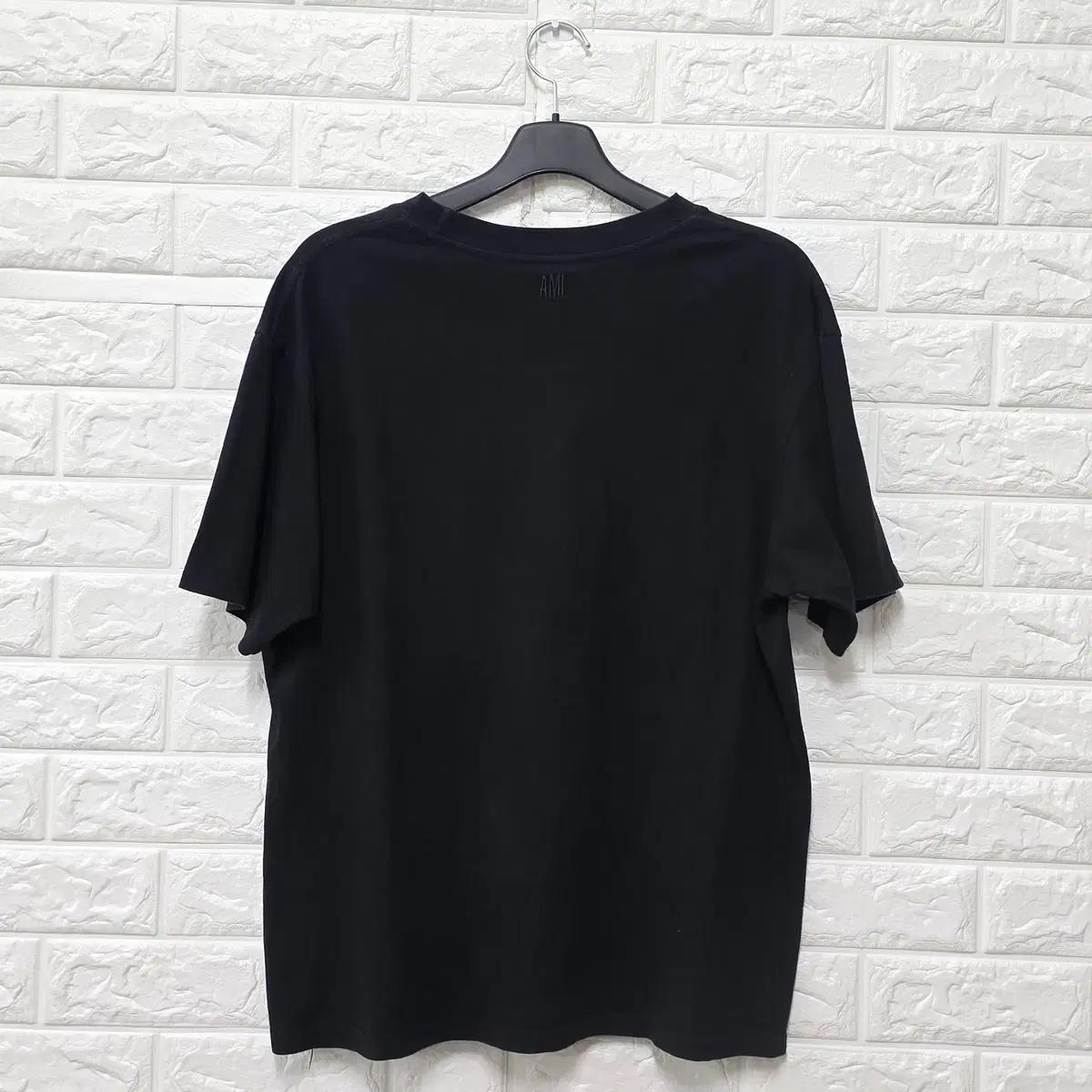 L 아미 AMI 블루로고 블랙 반팔 티 D799 5