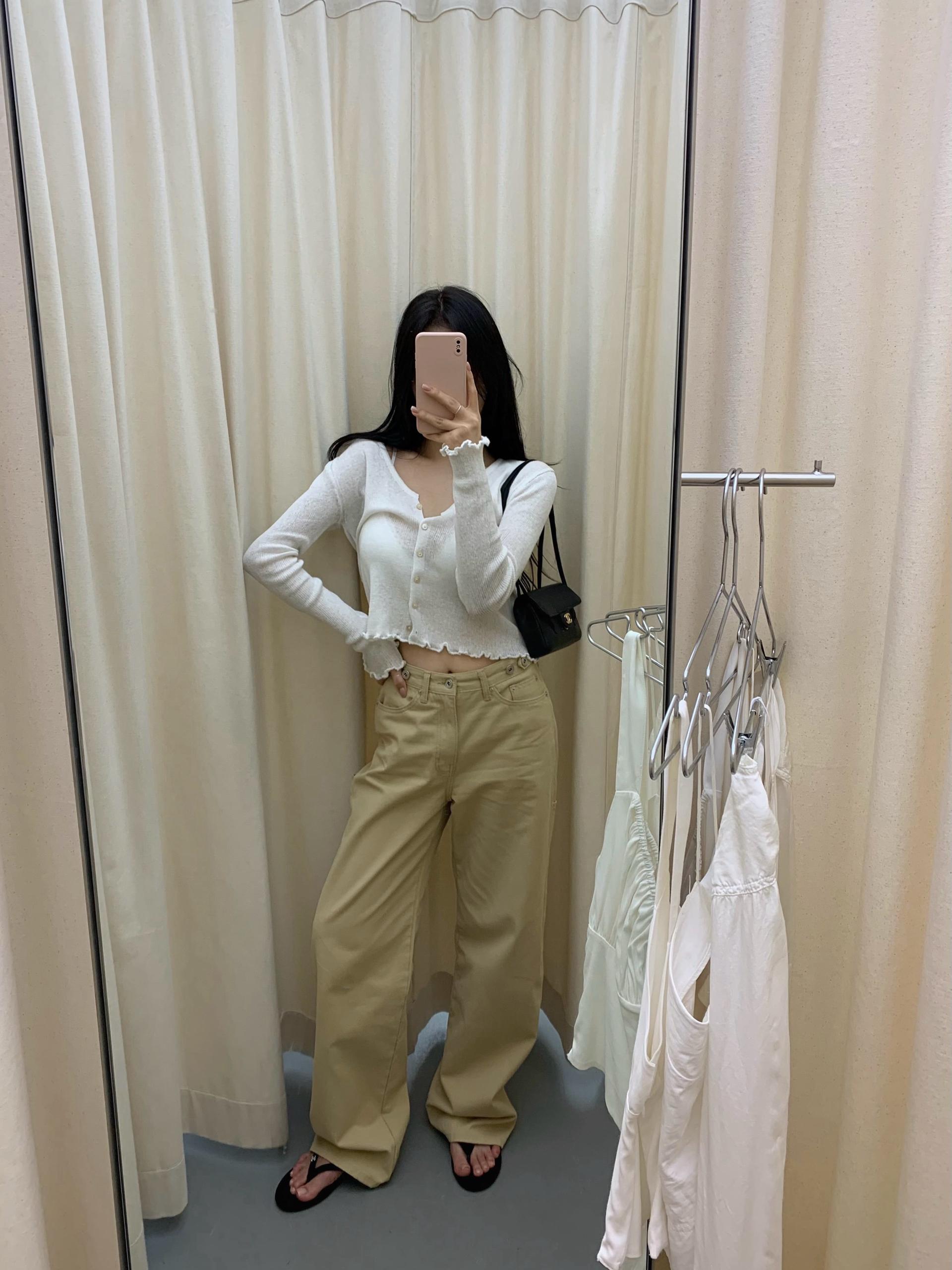 리즈 베이지 와이드 코튼 팬츠 2