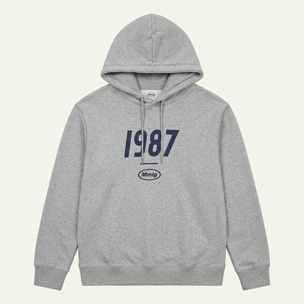 Mmlg 1987 로고 기모 후드티 그레이 1