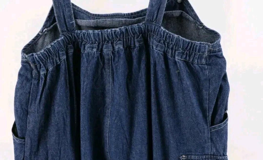 포켓데님뒷밴딩멜빵바지 5