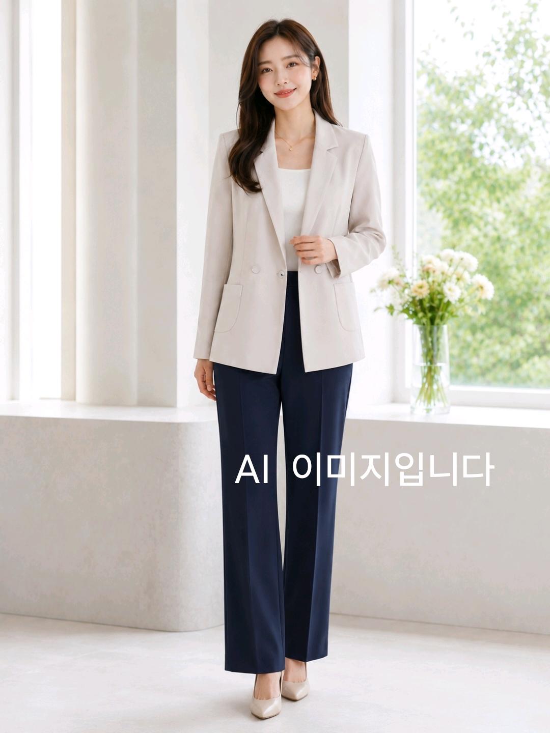 로엠 베이지 더블 버튼 테일러드 재킷 2