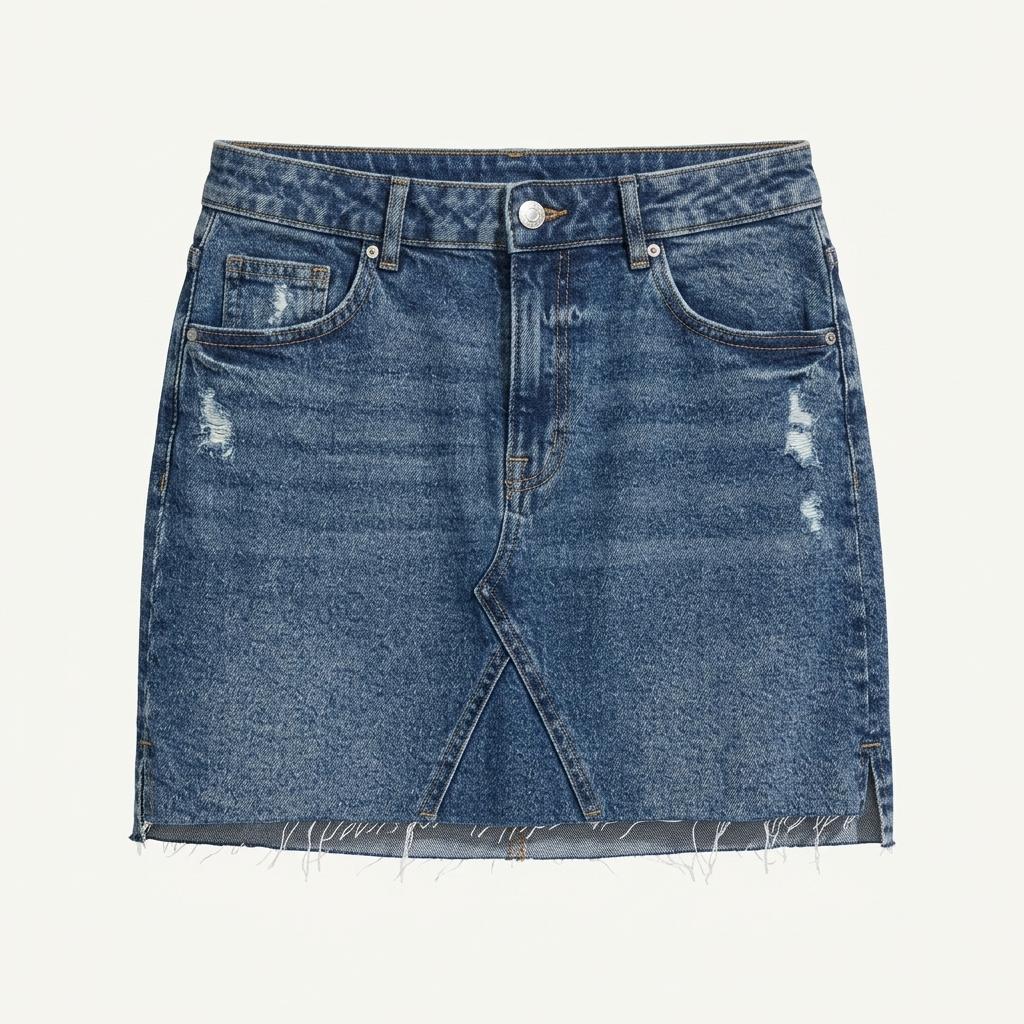 H&M 디스트로이드 데님 미니스커트