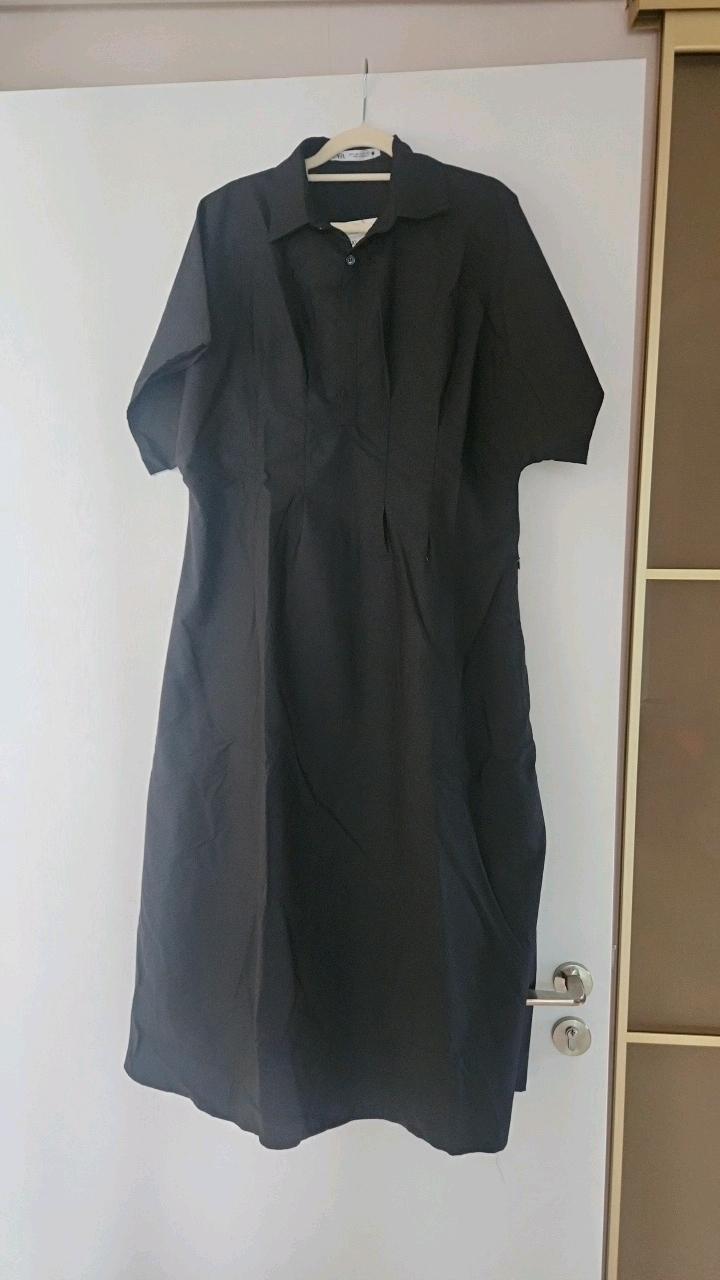 자라 블랙 반팔 셔츠 롱 원피스 4