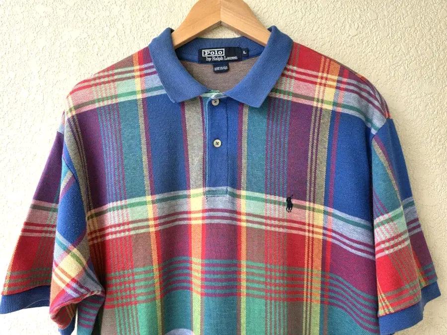 90s 폴로랄프로렌 멀티컬러 체크카라티 (made in usa) 3