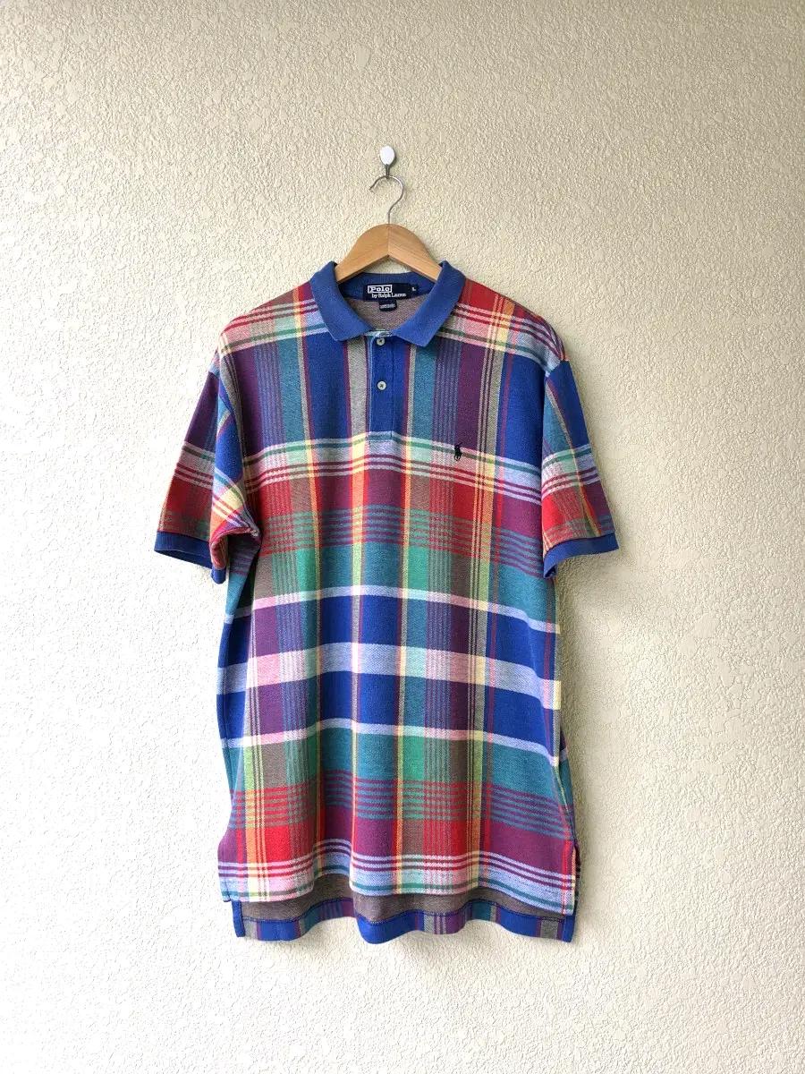 90s 폴로랄프로렌 멀티컬러 체크카라티 (made in usa) 2