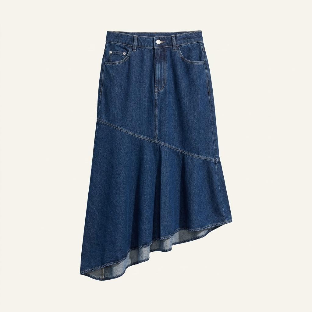 H&M 언밸런스 데님 롱스커트