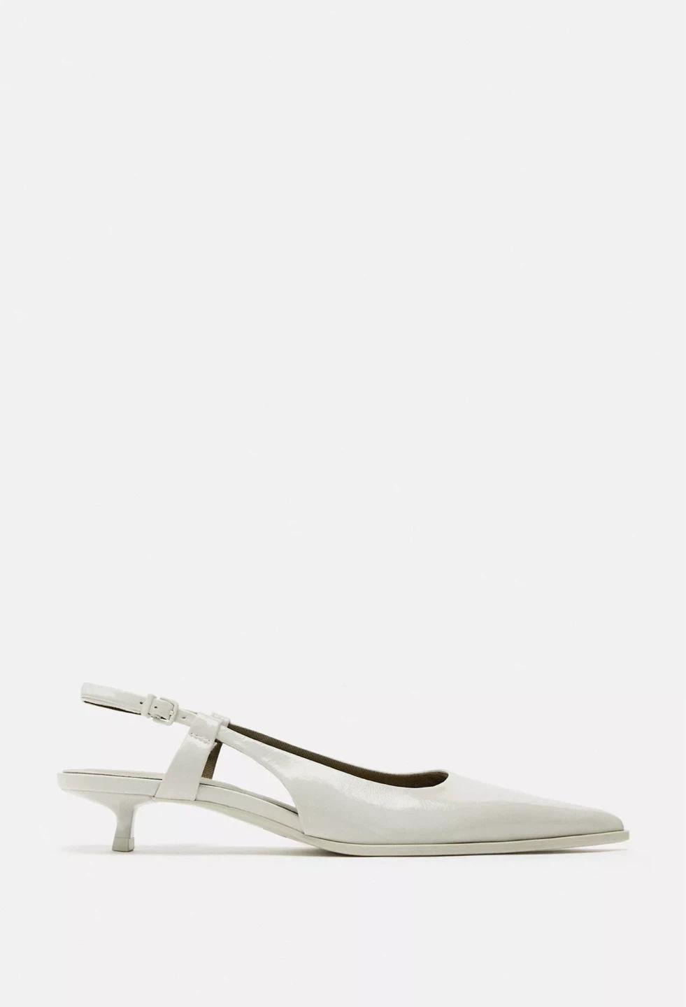 ZARA 키튼힐 구두 화이트 슬링백 235(36) 6