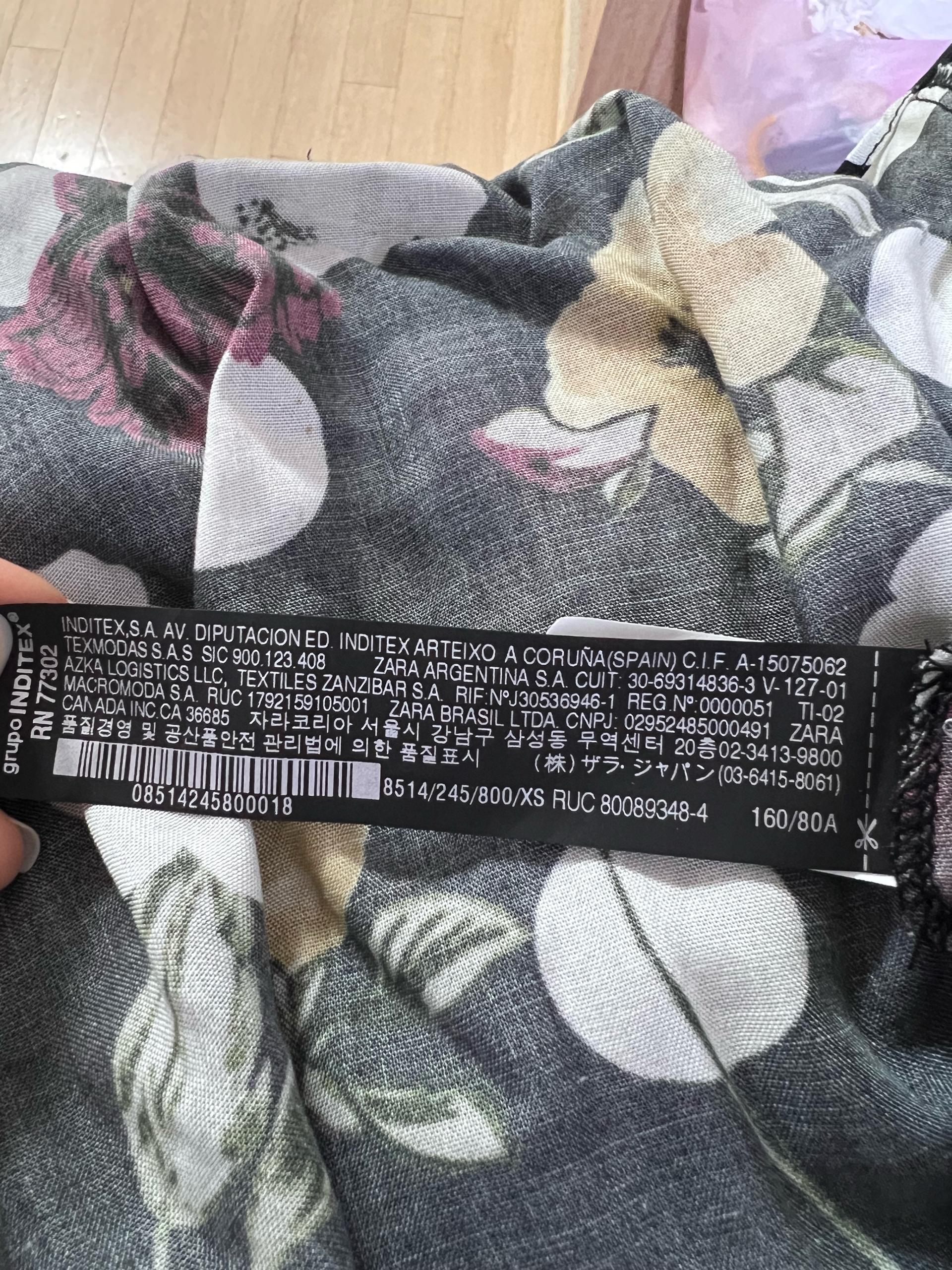 자라 플라워 패턴 롱원피스 블랙 4