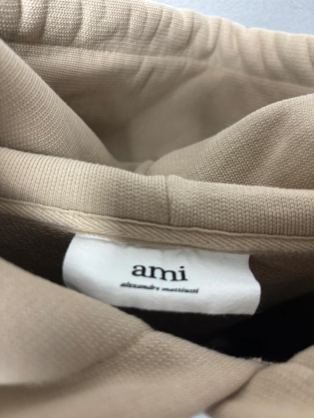 AMI 아미 하트 로고 후드 베이지 XL 4