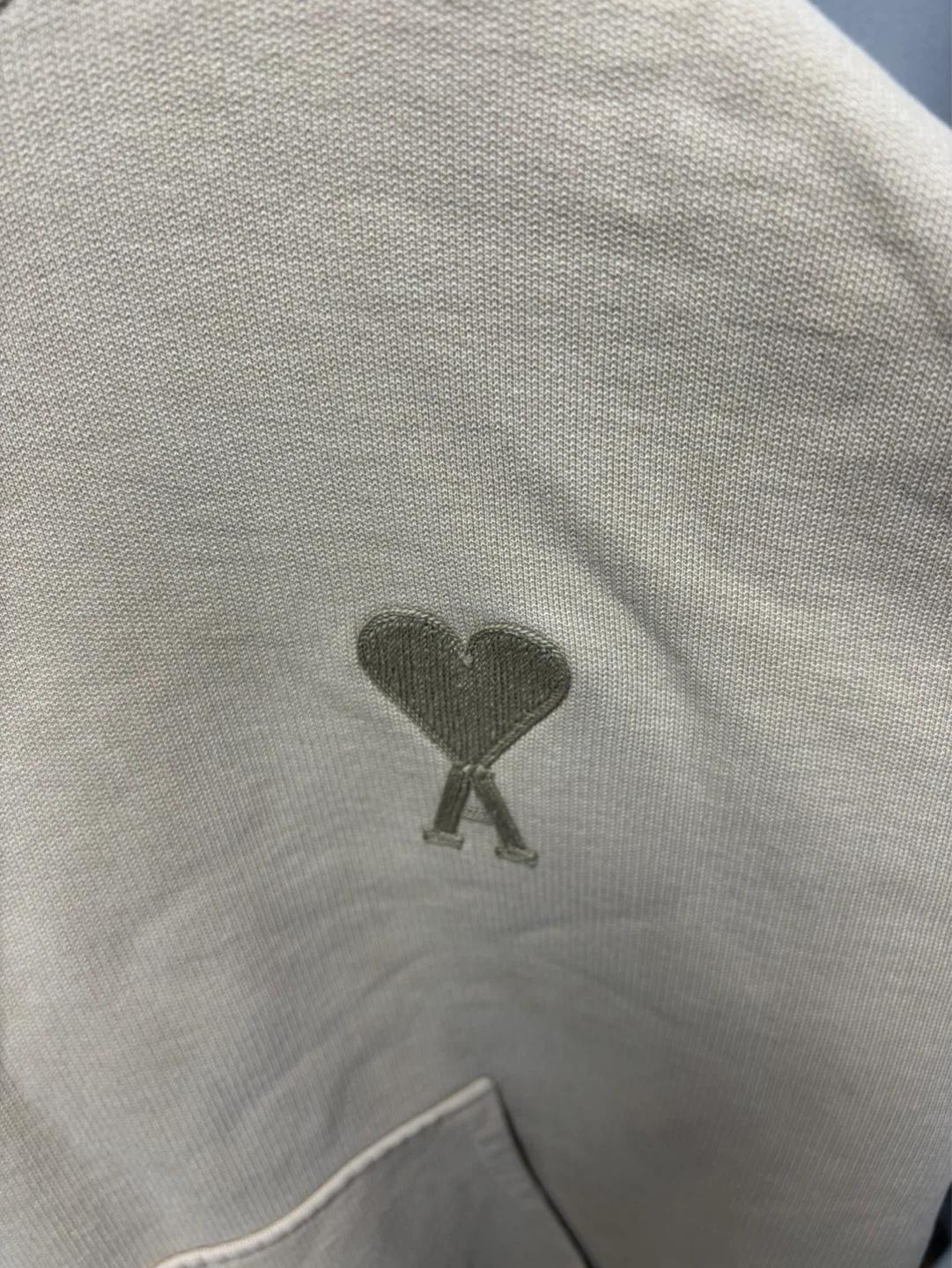 AMI 아미 하트 로고 후드 베이지 XL 5