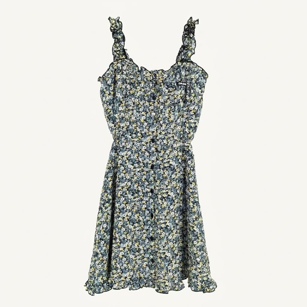 크랭크 여성 여름 플라워 뒷밴딩 롱블라우스 옐로우 (HU44848) 1