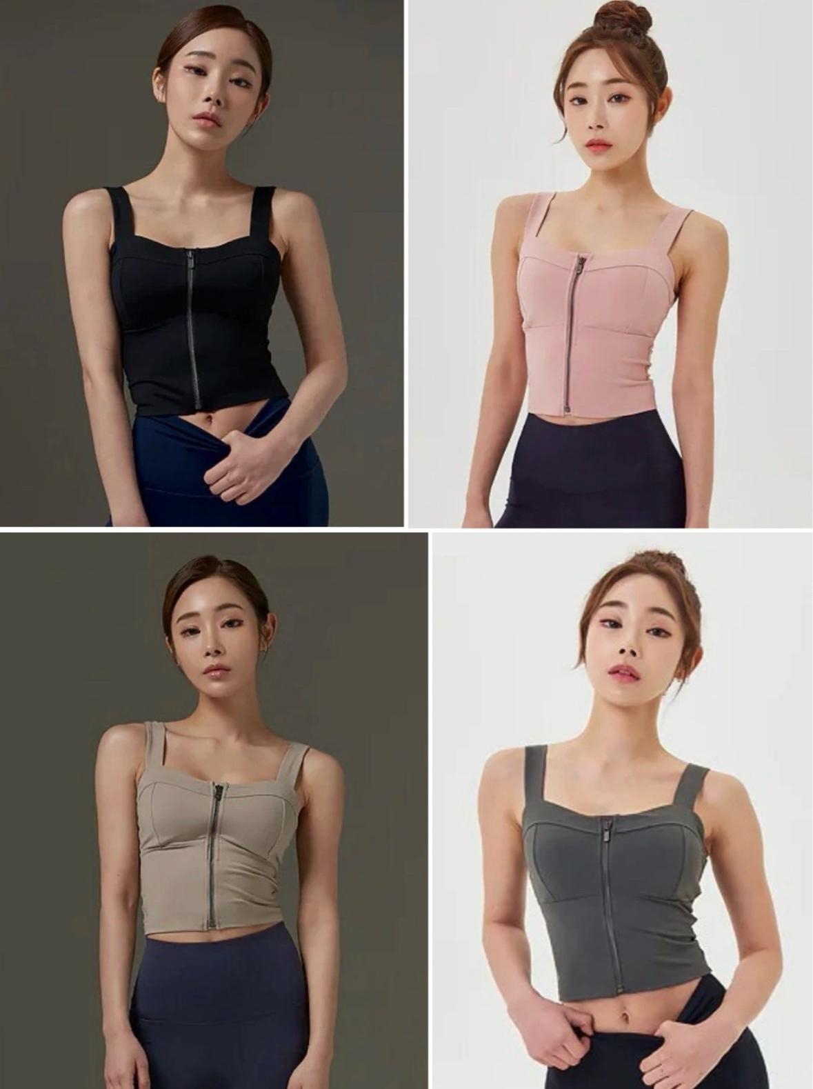 [새상품] 젝시믹스 나일론 스판 집업 크롭 탑 블랙 브라탑 크롭탑 래쉬가드 수영복 비키니 10