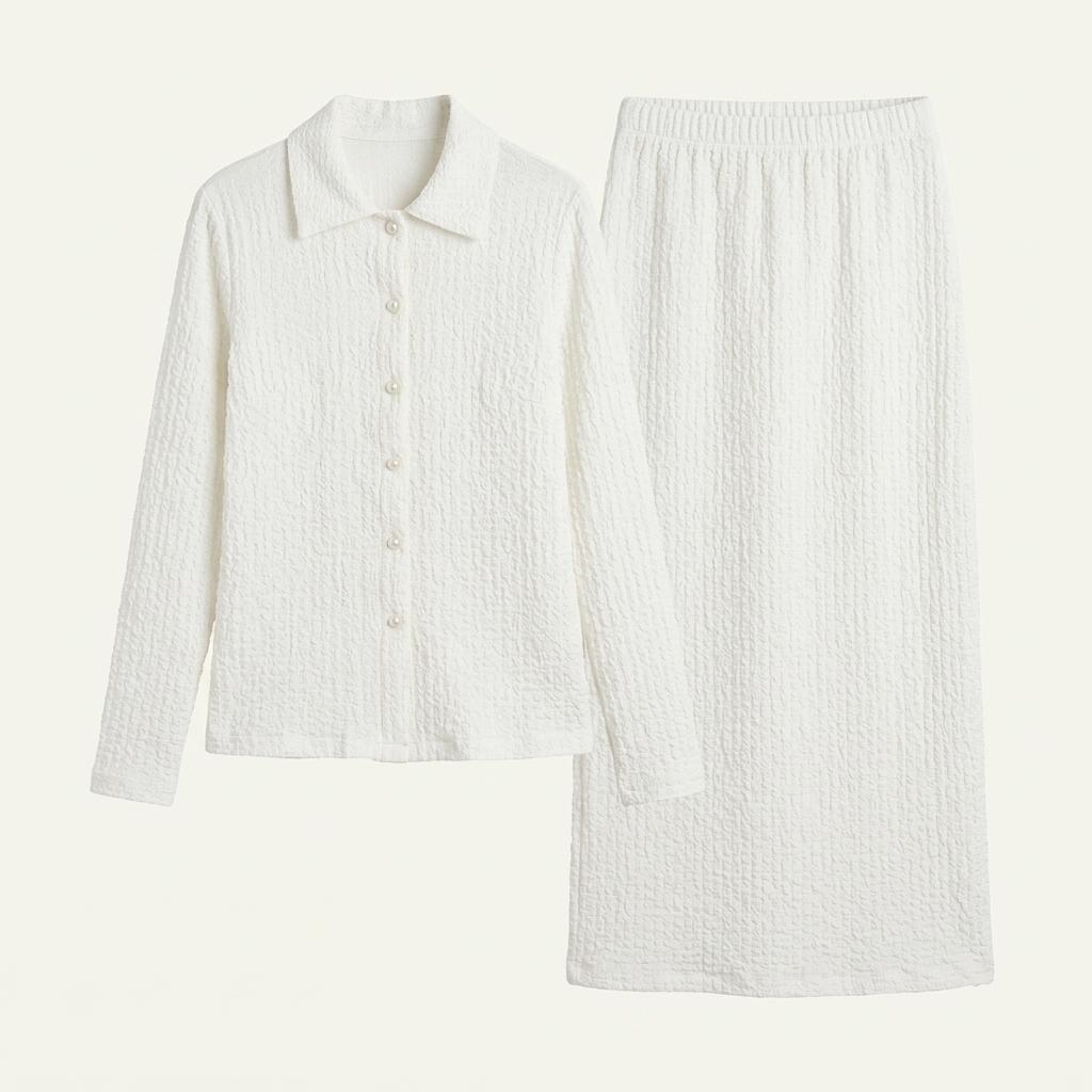 whisper frill blouse,skirt 1