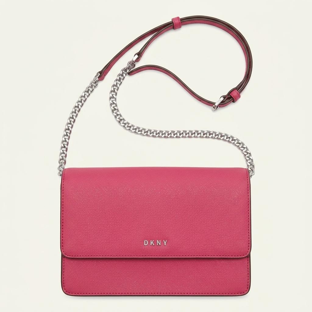 DKNY 사피아노 레더 체인 숄더백 핑크 1