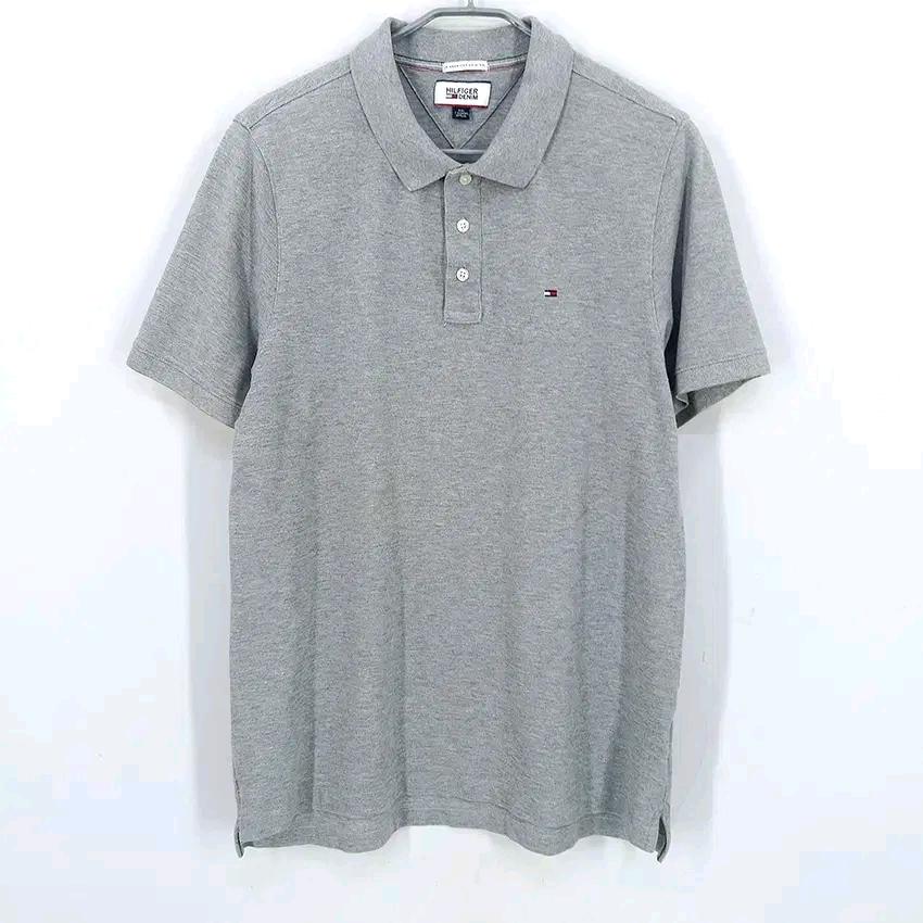 타미힐피거 남성 여름 로고자수 카라반팔 그레이 (HU44857) 2