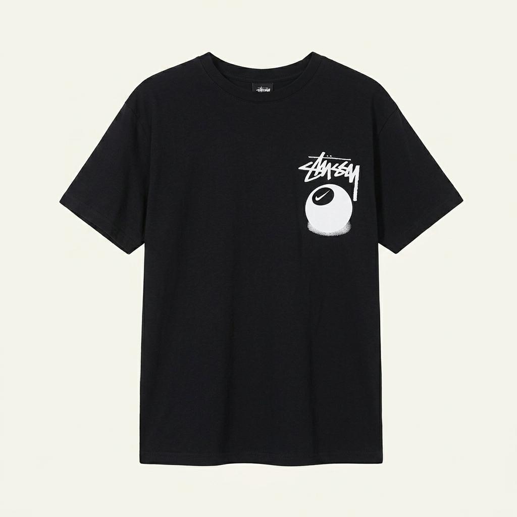 M 스투시 나이키 블랙 반팔 티 D509 1