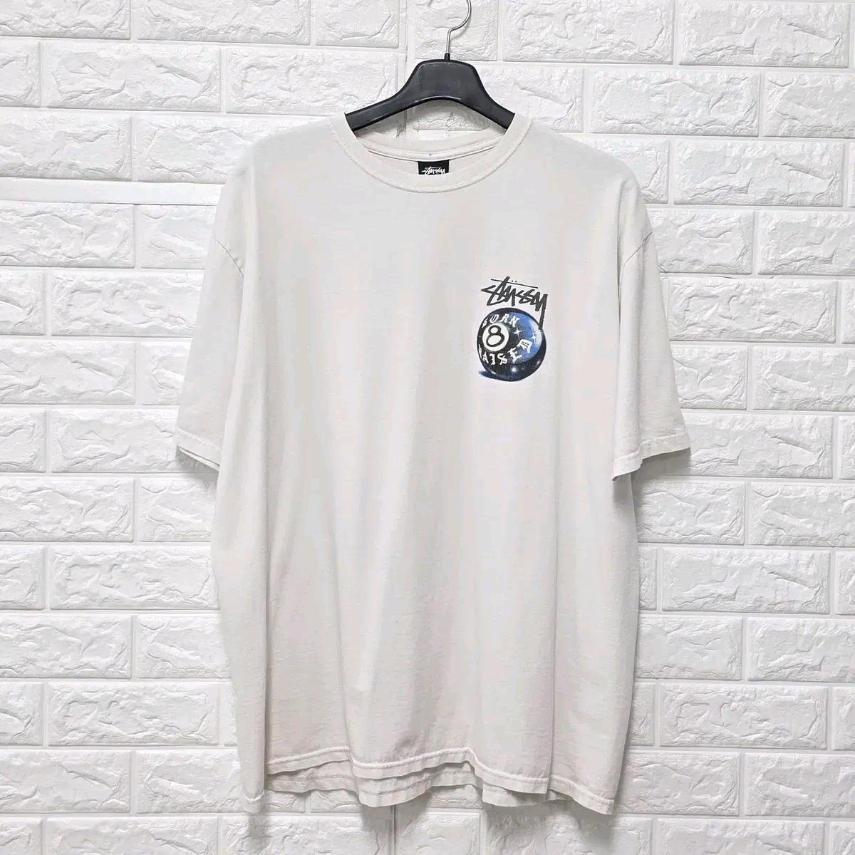 XL 스투시 x 본앤레이즈드 8볼 화이트 반팔 티 D851 2