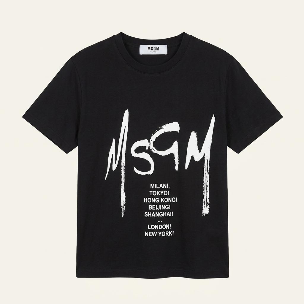 M MSGM 블랙 반팔 티 D890 1