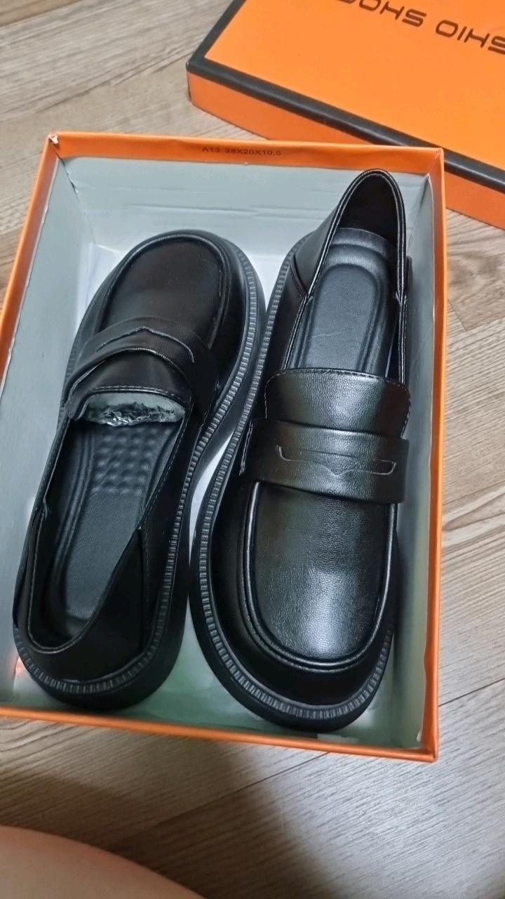 여성용 블랙 플랫폼 페니 로퍼 3