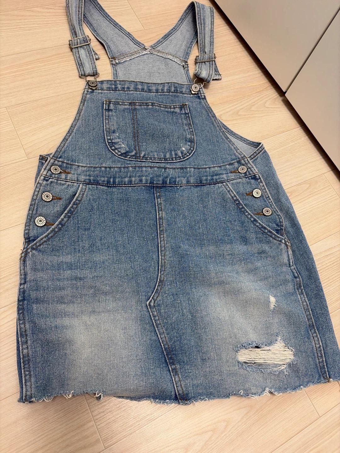 h&m 데님 멜빵 원피스 M 2