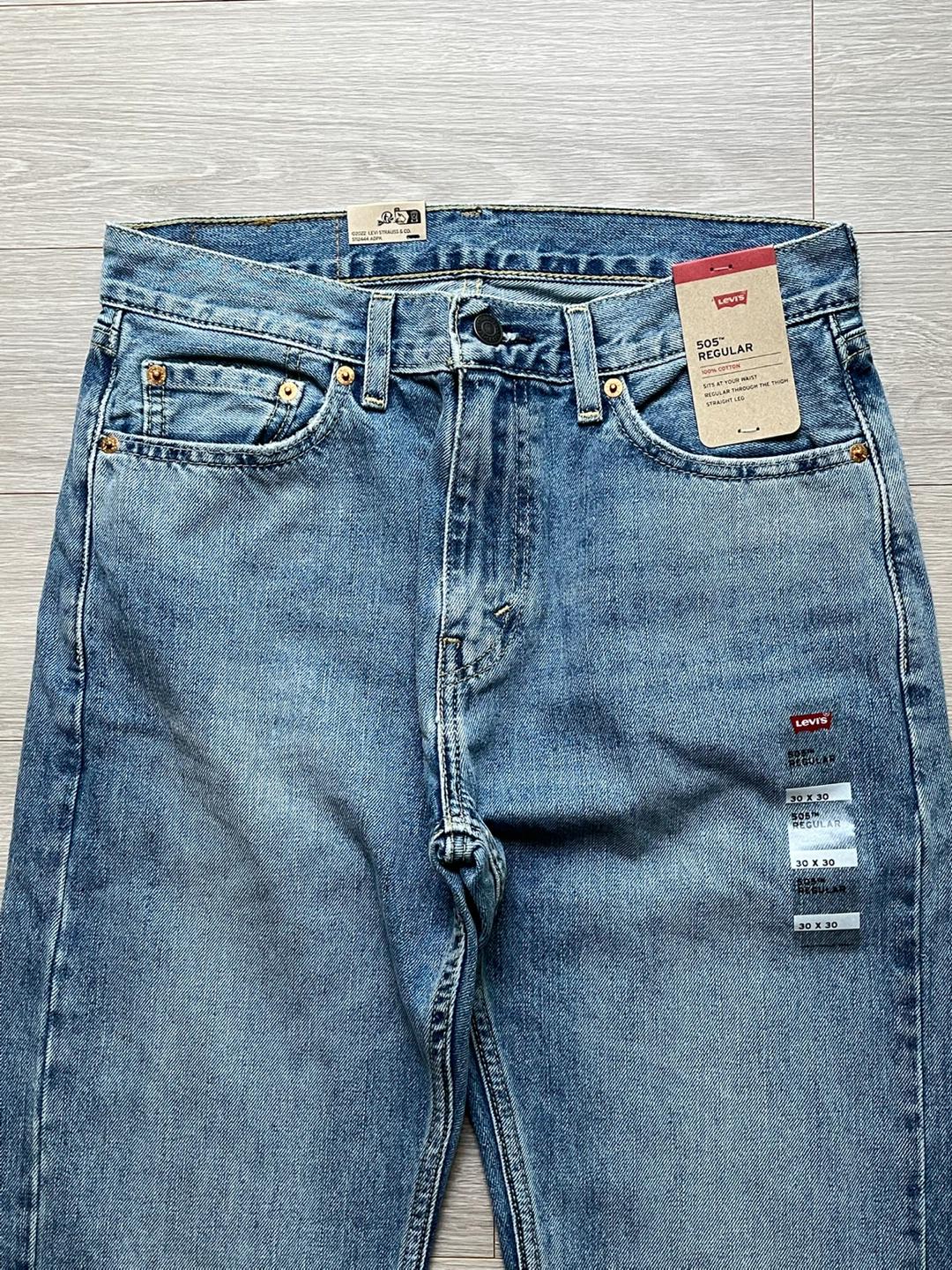 (해외한정판,새상품) 리바이스 505 레귤러 스트레이트핏 데님 청바지 4