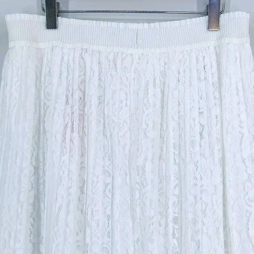 WWEILL 여성 여름 레이스 밴딩스커트 화이트M (HU44958) 4
