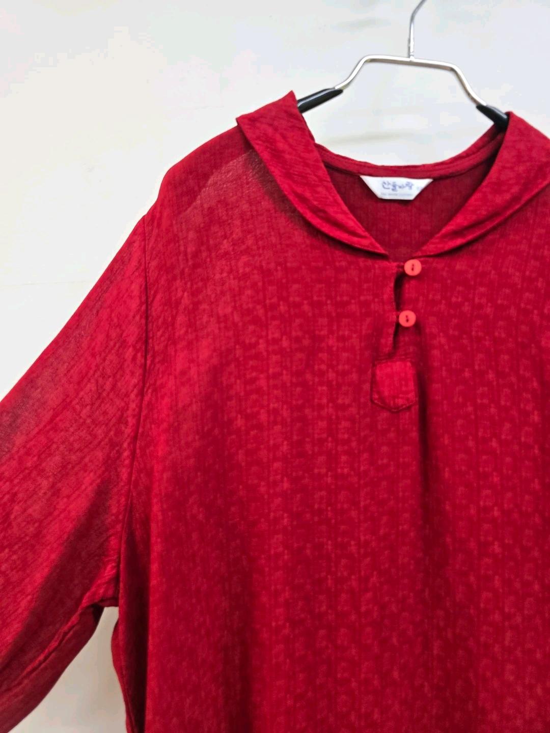풍기인견 둥근카라 루즈핏 블라우스티 4