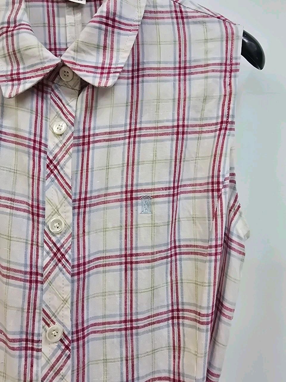 bcbg 린넨100% 슬리브리스 체크원피스 5