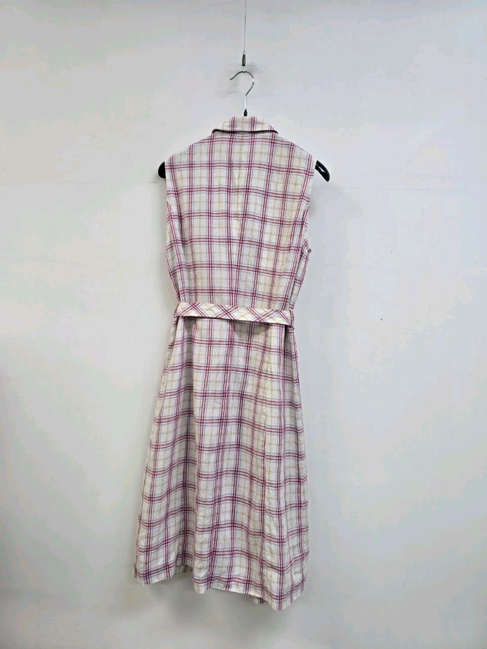 bcbg 린넨100% 슬리브리스 체크원피스 8