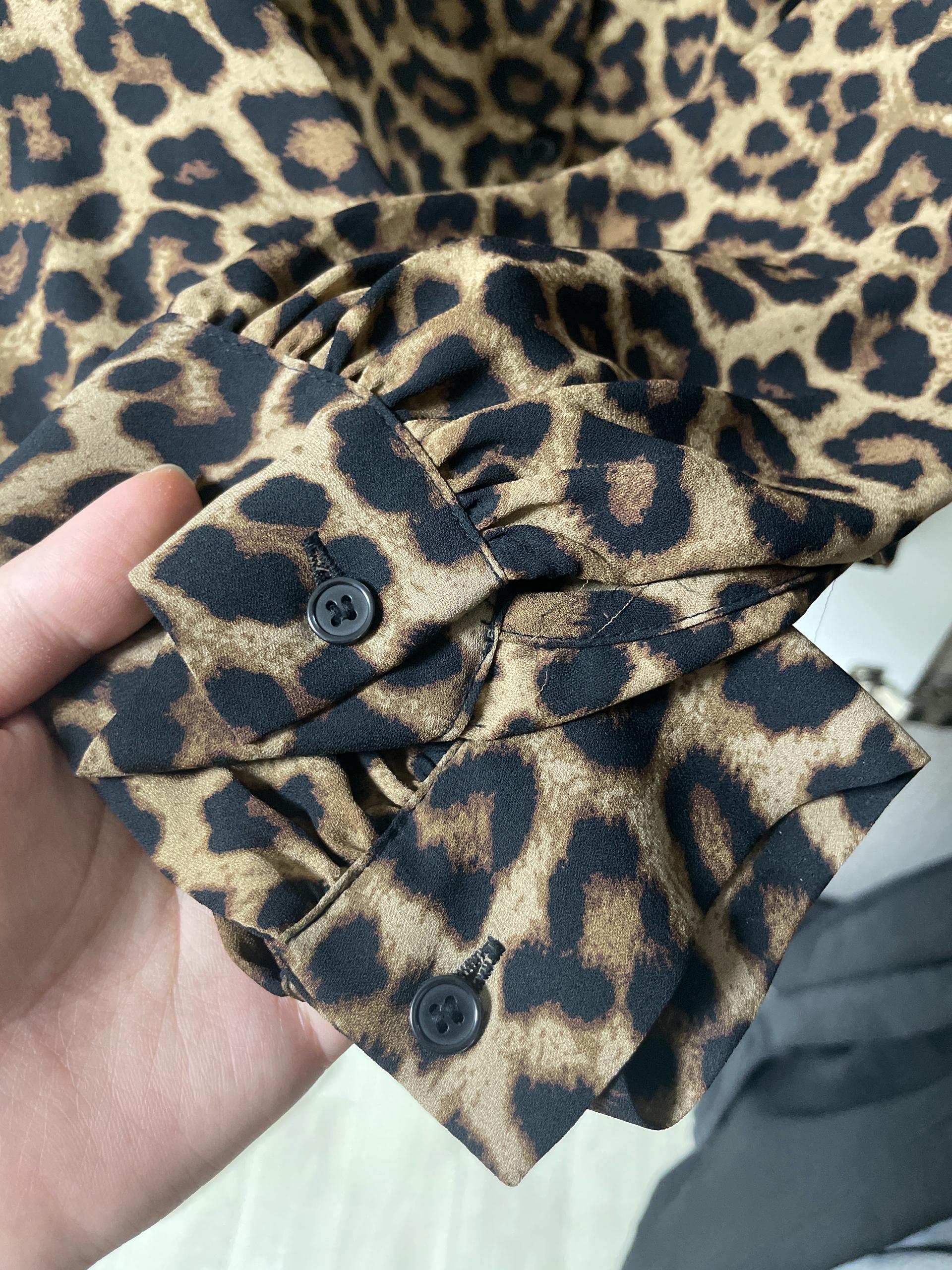 H&M 레오파드 패턴 긴팔 셔츠 블라우스 9