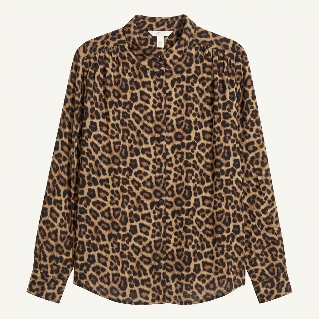 H&M 레오파드 패턴 긴팔 셔츠 블라우스 1