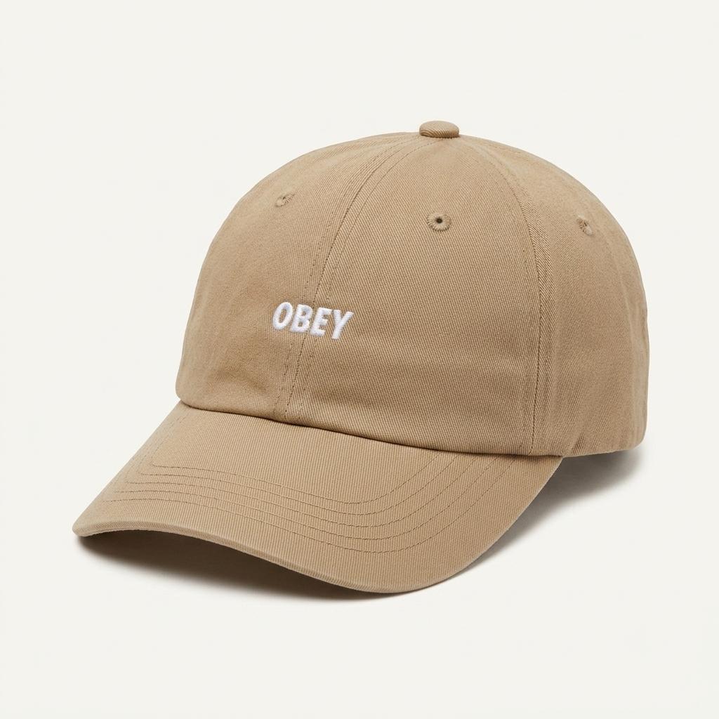 오베이 OBEY 로고 자수 볼캡 베이지 1