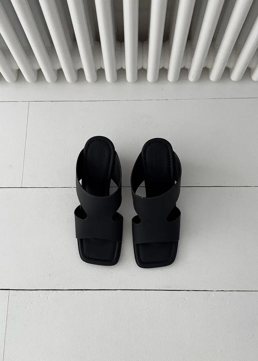 @9535 투톤배색 8.5cm 웨지힐 245 블랙-새상품 2