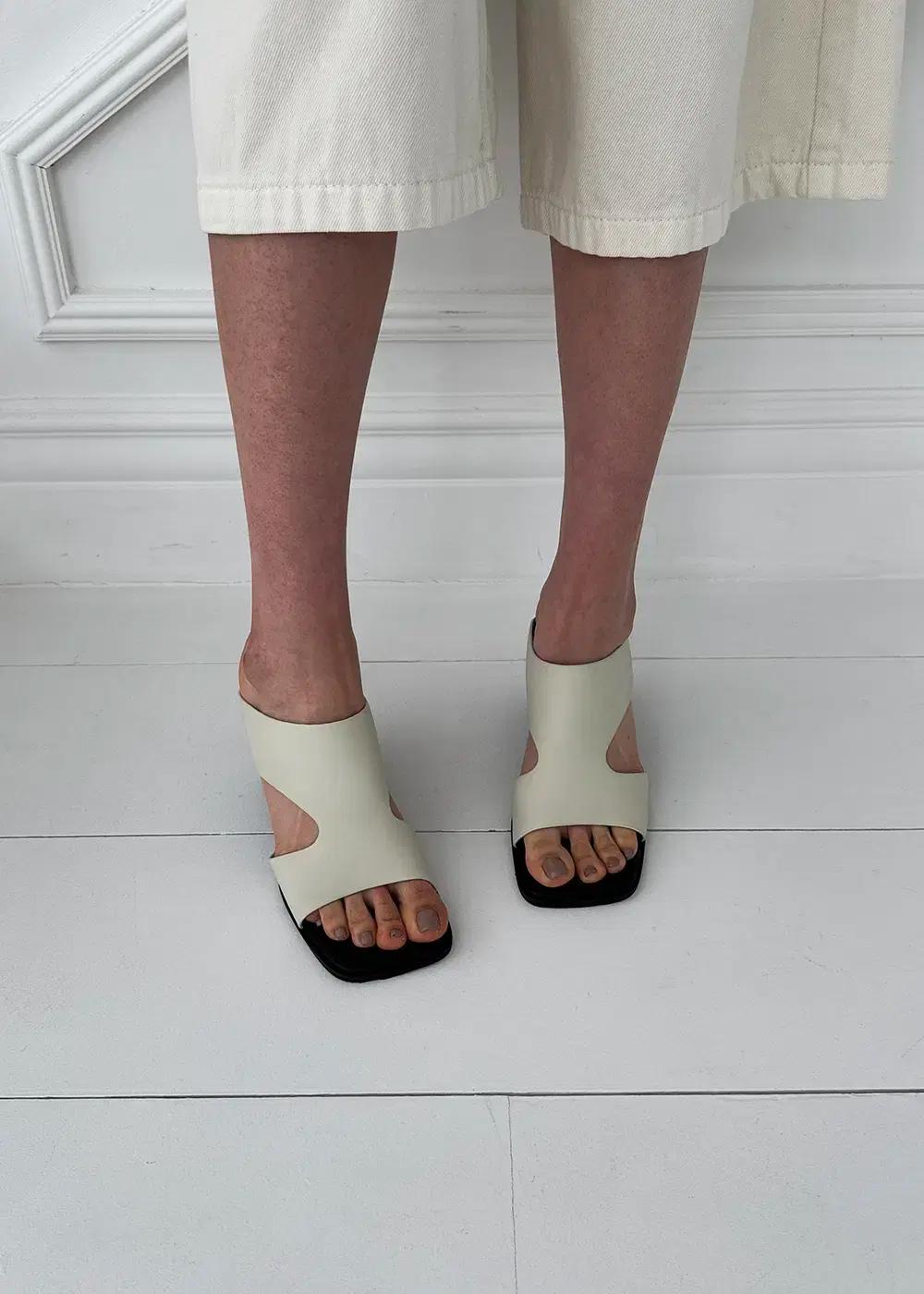 @9535 투톤배색 8.5cm 웨지힐 245 블랙-새상품 10