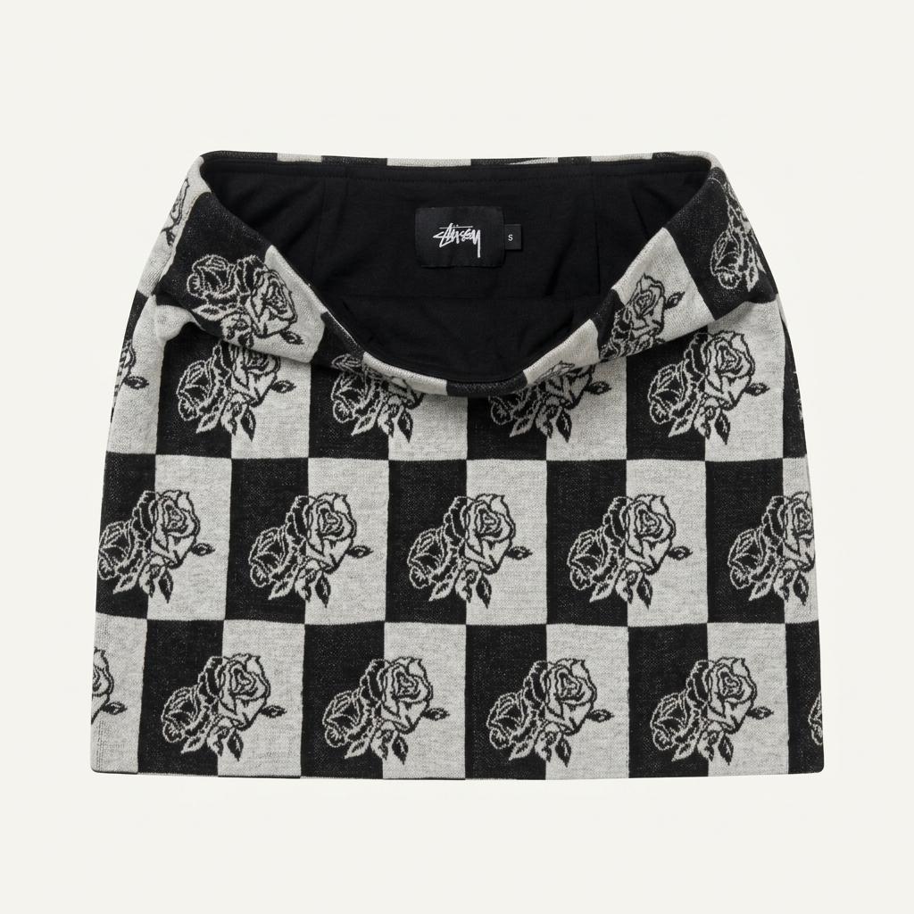 STUSSY 체크 장미 패턴 스커트 S 1
