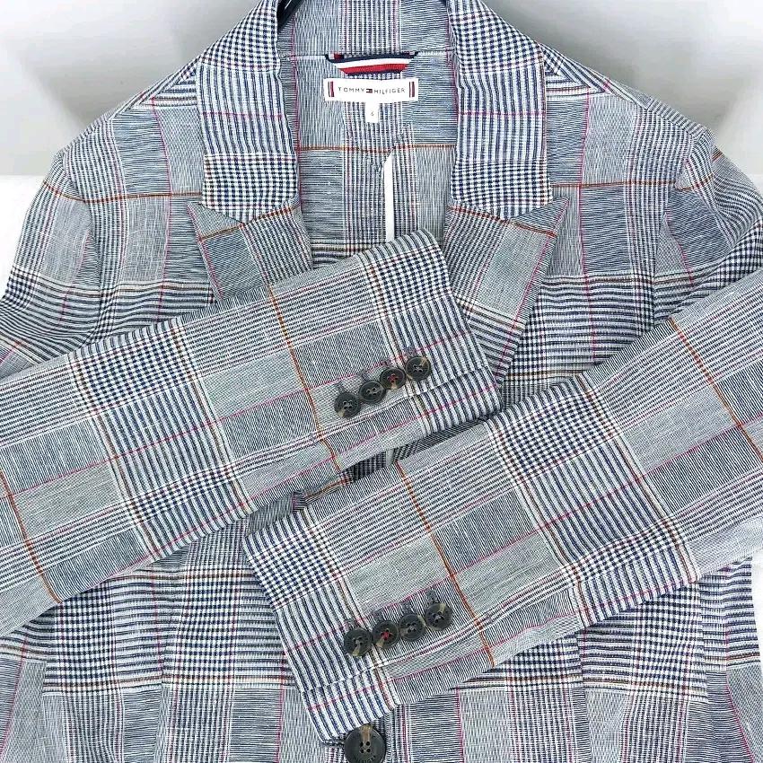 타미힐피거 여성 춘하 체크 마혼방자켓 블루그레이91(HU44999) 4