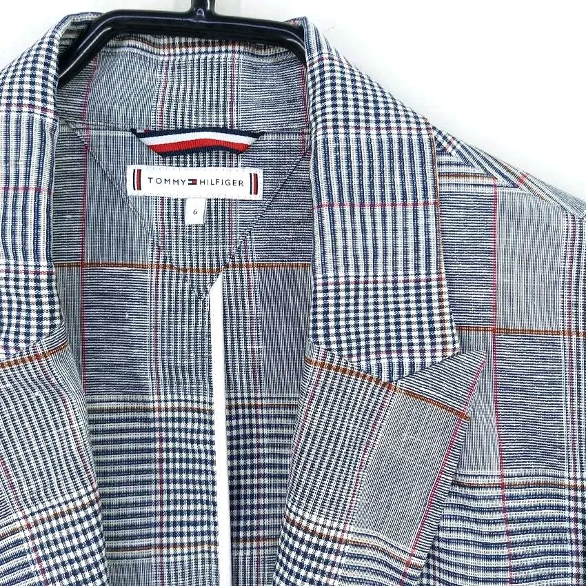 타미힐피거 여성 춘하 체크 마혼방자켓 블루그레이91(HU44999) 5