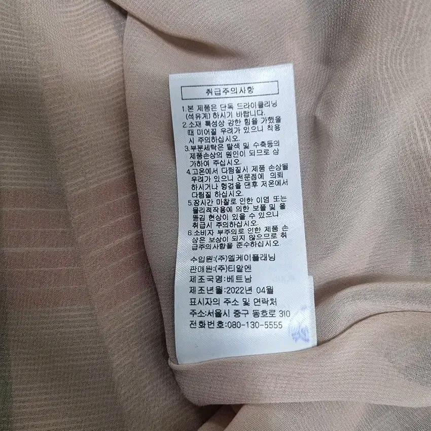 오디브 여성 여름 마혼방 체크 반팔원피스 베이지90 (HU45011) 8