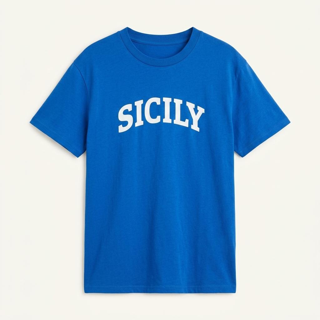 H&M 에이치엔엠 SICILY 레터링 반팔 티셔츠 블루 1