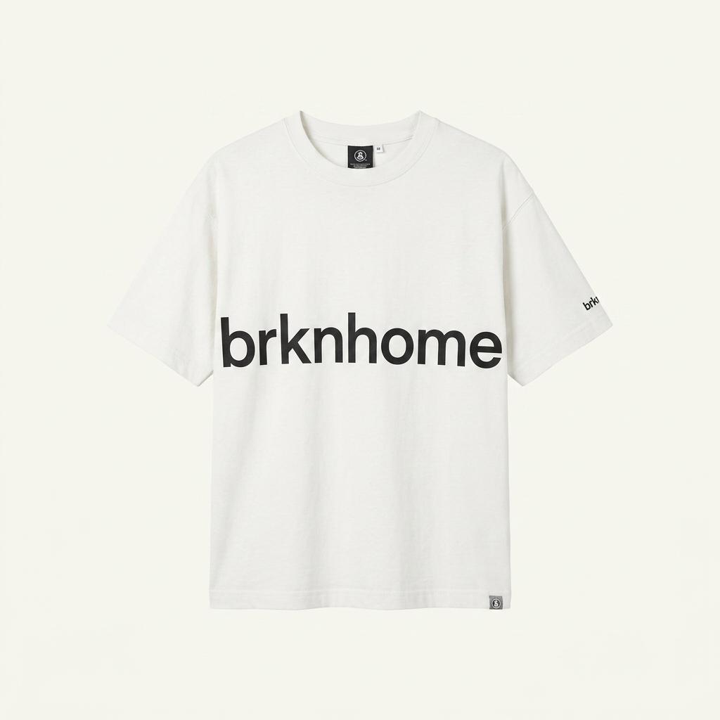 brknhome USA 흰색 라운드 반팔 티셔츠 L 1