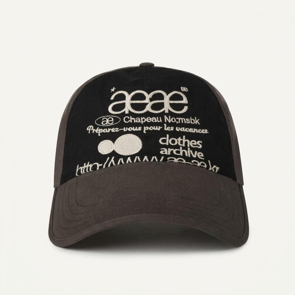 aeae 웹 로고 투톤 볼캡 블랙/브라운