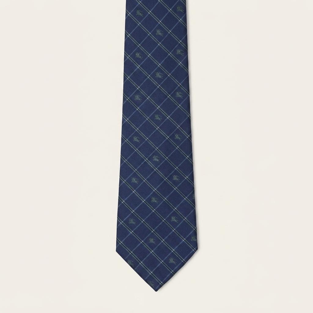버버리 체크 기마사 자수 로고 넥타이 8.5cm A+~A등급 K3040 1