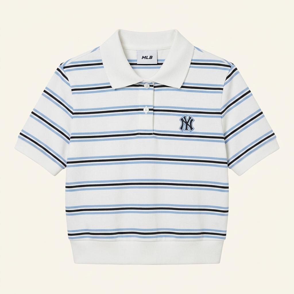 MLB 3FPQV0253 바시티 스트라이프 크롭 카라티 85(XS) 1