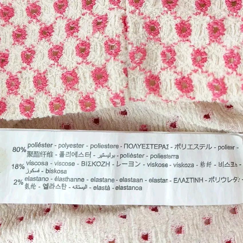 자라 여성 여름 펀칭자수 스판끼 숏반팔티 연베이지S (HU45060) 6