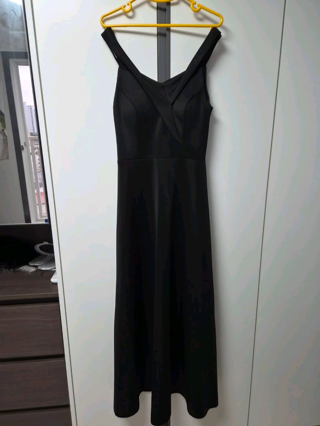 블랙 오프숄더 롱 드레스 블랙드레스 오프숄더 결혼식2부 브라이덜샤워 5